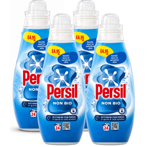 Persil Non Bio Liquid Laundry Detergent 24 Wash PMP – Pack of 4 x 648ml – 96 Washes Total – Gentle Next to Sensitive Skin