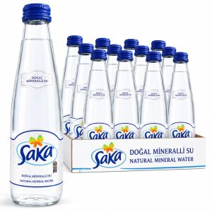 Saka Still Natural Mineral Glass Water Bottles - Pack of 12 x 330ml
