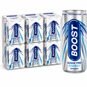Boost Sugar Free Energy Original Drink Multipack (6x4pk) – Pack of 24 x 250ml , Refresh + Energise – Best Before: 31/7/2026 