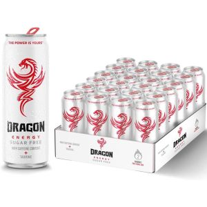 Dragon Sugar Free Energy Drink with Caffeine & Taurine , Pack of 24 x 250ml - Refreshing Taste