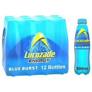 Lucozade Energy Blue Burst -  Best Before: June 2026 - Pack of 12 x 500ml