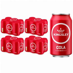 Kingsley Cola Cans 330ml, Pack of 24 (4x6pk) - Refreshing Carbonated Cola Soft Drink