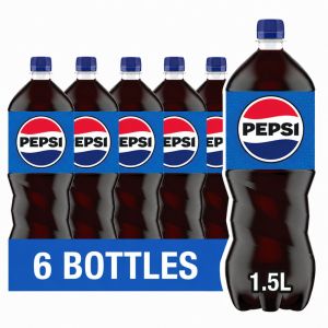 Pepsi Regular Bottles , Pack of 6 x 1.5L - Refreshing Family Pack