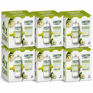 Cawston Press Sparkling Elderflower Lemonade 250ml, Pack of 24 (6x4pk) – Made with Pressed Apples, Lemons & Sparkling Water