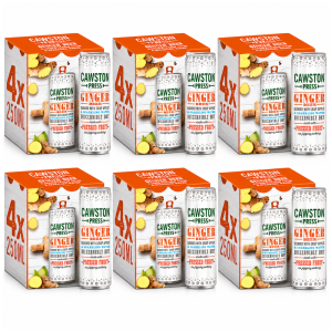 Cawston Press Sparkling Ginger Beer 250ml, Pack of 24 (6x4pk) – Made with Pressed Apple & Sparkling Water