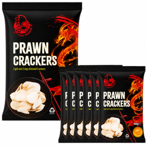 Thai Dragon Prawn Crackers,Pack of 6 x 60g -  Light & Crispy Prawn Crackers