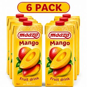 Maaza Mango Juice Drink - Pack of 6 x 1L Cartons - Refreshing Mango Fruit Drink