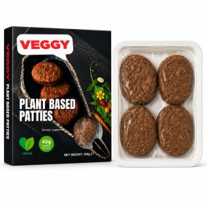 VEGGY Plant Based Burger Patties, 4 Vegan Patties - Net Weight 200g Pack