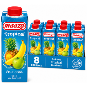Maaza Tropical Fruit Drink Tetra Pack 8 x 330ml - Ready to Drink Tropical Fruit Beverage