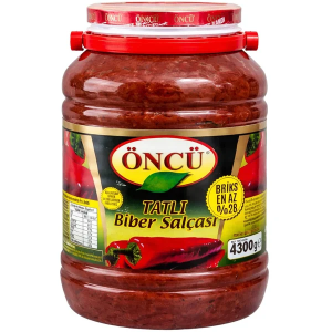 Oncu Sweet Pepper Paste 4300g - Large Tatli Biber Salcasi - Rich & Authentic Flavor