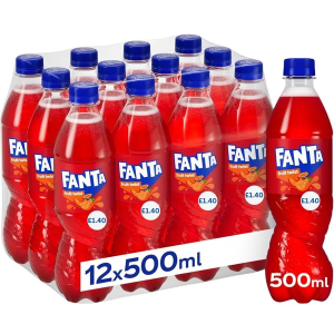  Fanta Fruit Twist 500ML Bottles PMP - Pack of 12 - Mixed Fruit Flavor Soft Drink, Best Before: 31/8/2026