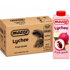 Maaza Lychee Fruit Drink Tetra Pack 8 x 300ml - Deliciously Sweet Lychee Fruit Flavour