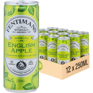 Fentimans Sparkling English Apple, Pack of 12 x 250ml - Botanically Brewed Soft Drink