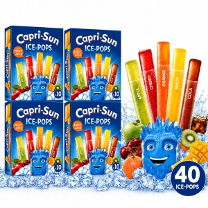 Capri-Sun Mixed Flavour Ice Pops , Pack of 4 x (10 x 40ml) - 40 Ready to Freeze Ice Lollies – Apple, Cherry, Orange, Multi Fruit & Cola