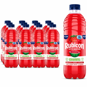 Rubicon Vits Strawberry & Watermelon Still Spring Water Drink PMP , Pack of 12 x 500  - Vitamin Water Drink
