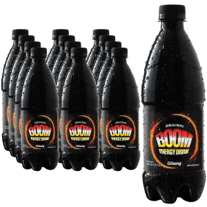 Boom Energy Drink With Ginseng - Pack of 12 x 600ml - Refreshing & Energizing Beverage, Best Before: 06/04/2026