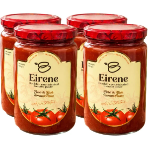 Eirene Double Concentrated Tomato Paste Glass Jars - Pack of 4 x 680g - Rich Tomato Cooking Base
