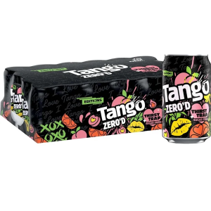 Tango Zero Thirst Trap Sugar Free Soft Drink Cans – Pack of 24 x 330ml – Apple & Peach with Orange Pineapple Flavour 