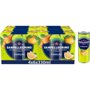 San Pellegrino Grapefruit (POMPELMO) Italian Sparkling Drink 330ml - Pack of 24 (4x6pk) - Refreshing Beverage