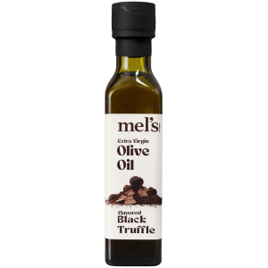 Mel's Kitchen Black Truffle Flavored Extra Virgin Olive Oil – 250ML Glass Bottle – Ideal for Cooking, Salads & Health