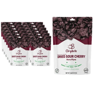 Orgibite Dried Sour Cherry 840g - Pack of 12 x 70g - Apple Juice Infused - BBE: 22.03.2026