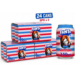 Fanta Zero Forest Berries Drink Cans - Pack of 24 x 330ml - Fruity Fizzy Beverage