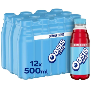 Oasis Zero Summer Fruits- Pack of 12 x 500ml, Best Before: 31/7/26