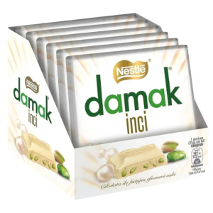 Nestle Damak White Chocolate With Pistachio, Pack of 6 x 60g - Best Before: 31/05/26