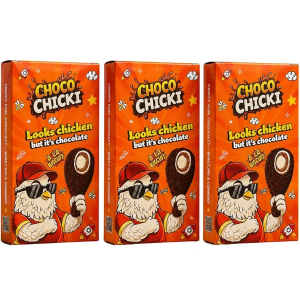 Choco Chicki Crispy Milk Chocolate Biscuit Treat – Pack of 3 x 52g – Crispy Crunch with Creamy Hazelnut Filling – Fun Chicken Drumstick Shaped Chocolate Snack