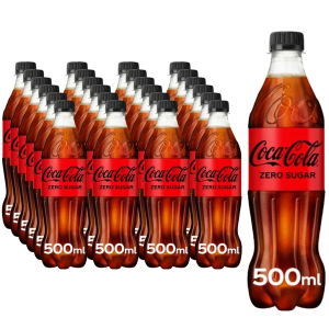 Coca-Cola Zero Sugar - Pack of 24 x 500ml, Fizz Without the Sugar, Classic Taste, Best Before: 31/05/2026