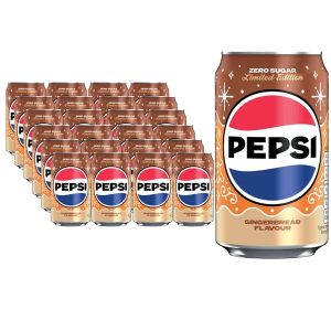 Pepsi Gingerbread Flavour Zero Sugar Multipack Can, Pack of 24 x 330ml - Limited Edition Soft Drink