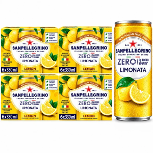 Sanpellegrino Zero Added Sugar Limonata (Lemon) Sparkling Drink 330ml - Pack of 24 (4x6pk)