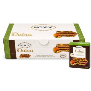 Incibeyz Dubai Milk Chocolate - Pack of 12 x 30g - Filled with Pistachio Cream and Kadaifi