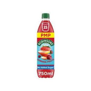 Robinsons Fruit Squash Summer Fruits No Added Sugar PMP 12 x 750ml