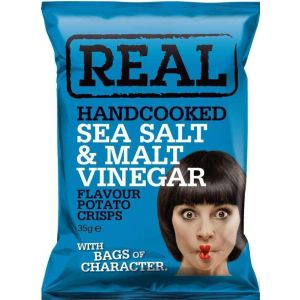 Real Handcooked Sea Salt & Cider Vinegar Crisps 35g x 24