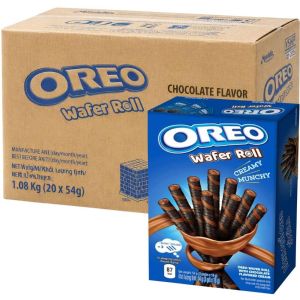 Oreo Chocolate Wafer Rolls - Pack of 20 x 54g (1.08kg) - Crispy Wafer Rolls with Chocolate Cream Filling, Best Before: 01/06/2026