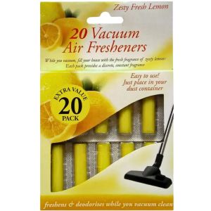 Vacuum Air Fresheners with Zesty Fresh Lemon Scent - Pack of 20
