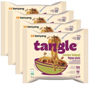 Samyang Tangle Creamy Bulgogi Flavoured Pasta - Pack of 4 x 15g - Smooth & Easy to Prepare