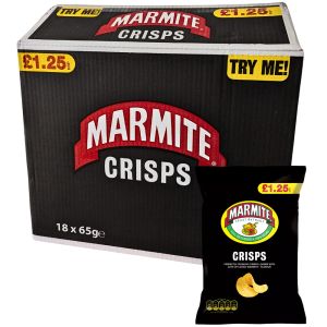 Marmite Crisps PMP 18 x 65g  Yeast Extract , Full on Flavor -  Best Before: Aug 2025