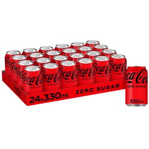 Coca-Cola Zero Sugar Cans - Pack of 24 x 330ml - No Sugar, No Calorie Beverage, Best Before: 30/04/2026