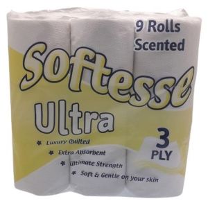 Softesse Ultra Lemon Scented 3 PLY Toilet Rolls (5 x9pk) 45 Rolls