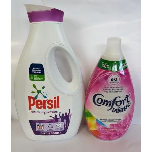 Persil Colour Protect 57 Washes & Comfort Intense Fuchsia Passion 60 Washes Bundle