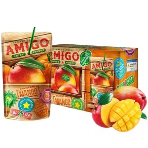 Amigo Orange & Mango Fruit Drink 200ml - Pack of 8 - No Artificial Flavors & Colors - Refreshing Drink