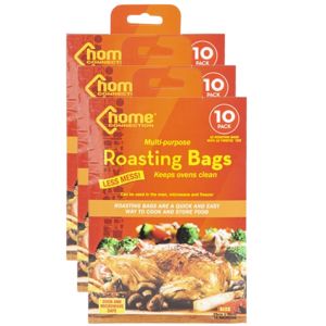 Oven Roasting Bags with Twistee Ties – Multi-Purpose – Pack of 30 (3 x 10pk), Size: 25cm x 38cm (12 Microns), Oven & Microwave Safe, Home Connection