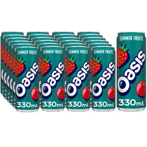 Oasis Summer Fruits Can 330ml x 24 BBE- April 2025
