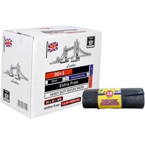 Extra Strong Heavy Duty Refuse Sacks Bin Rolls 100x80cm (30x10+10) 310 Bags