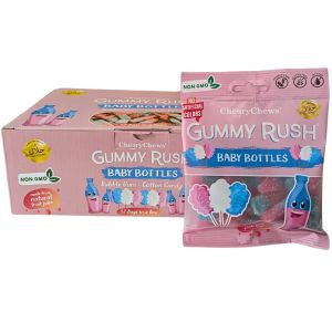 Cheery Chews Gummy Rush Gummy Baby Bottles 12 x 90g Halal, Non-GMO, Made from Natural Fruit Juice, Gluten, Peanut & Fat Free