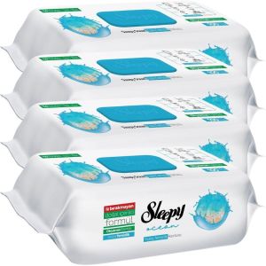 Sleepy Easy Clean Ocean Scented Surface Cleaning Wipes & Towels - Pack of 4 x 100 (400 Sheets)