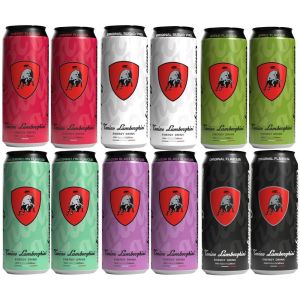 Tonino Lamborghini Energy Drink Mix Case - Pack of 12 x 500ml - Flavors: 2x Cherry, 2x Original, 2x Apple, 2x Passion Blast, 2x Original Sugar Free, 2x Watermelon