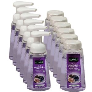 KOMILI Multi Vitamin Relaxing Foaming Soap 6x250 ml + 6x250ml free refill bottle - Total 12 Bottles